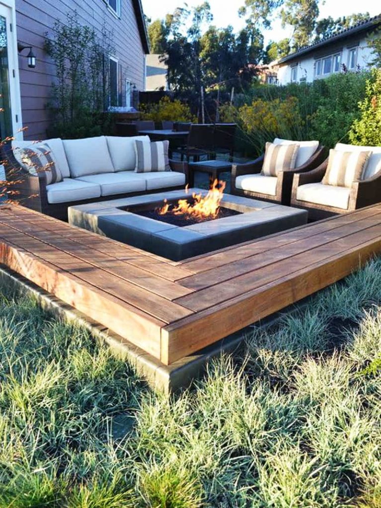 create a fire pit with seating for your summer yard project homeowners